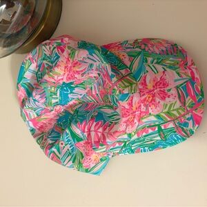 Lilly Pulitzer Pink and Green Floral Hat
